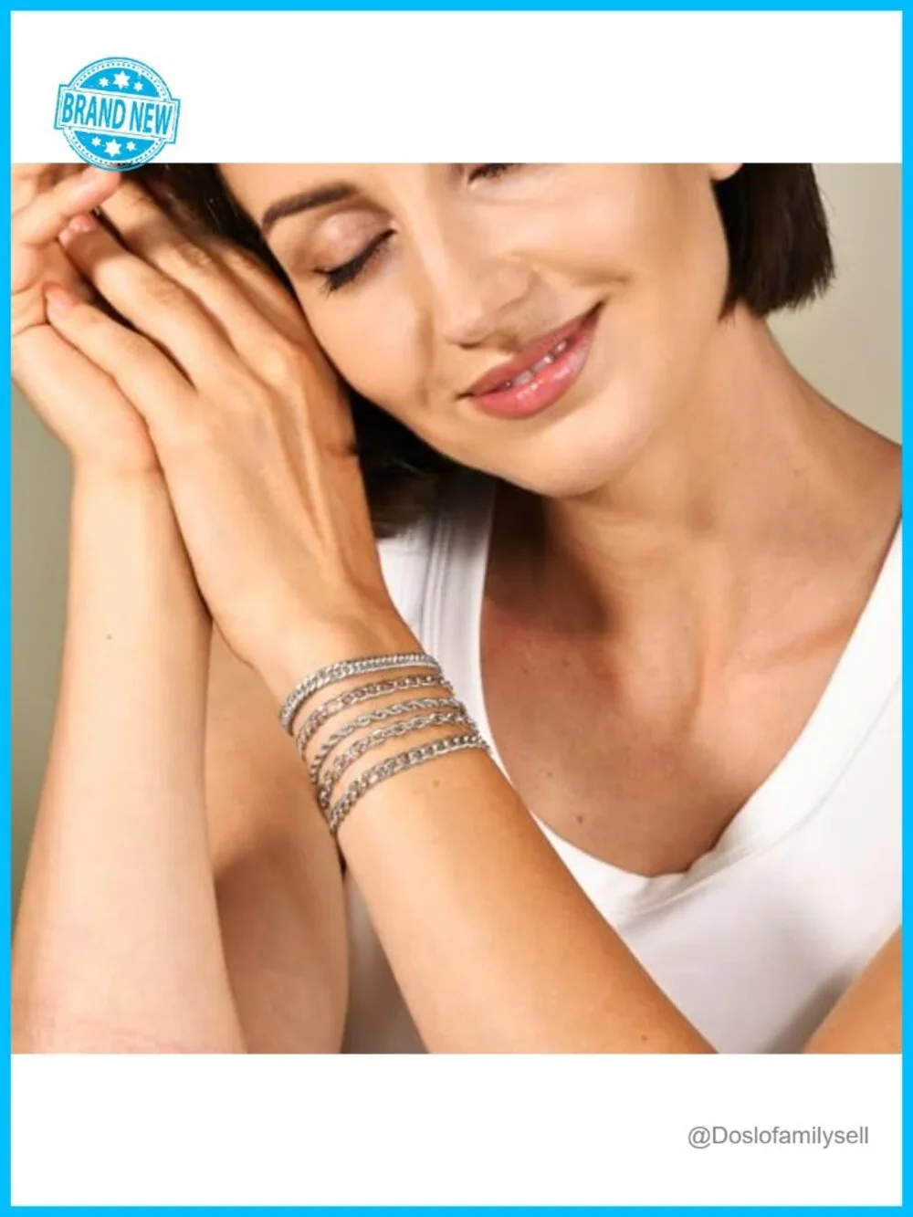 Stainless Steel Link Chain Bracelet Set - 5 Piece Stackable